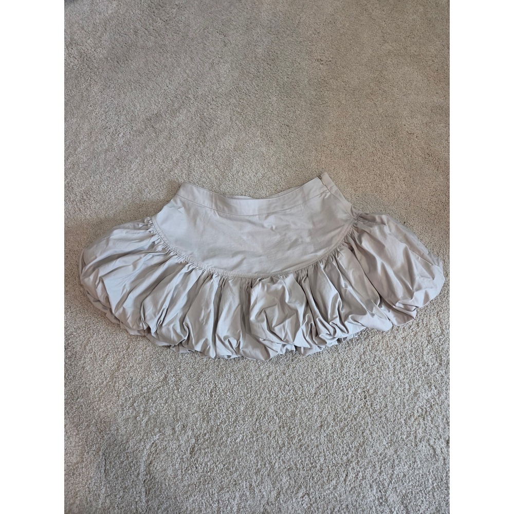 Urban Revivo Bubble Skirt Women Size 8 Beige Mini Puff Hem Excellent